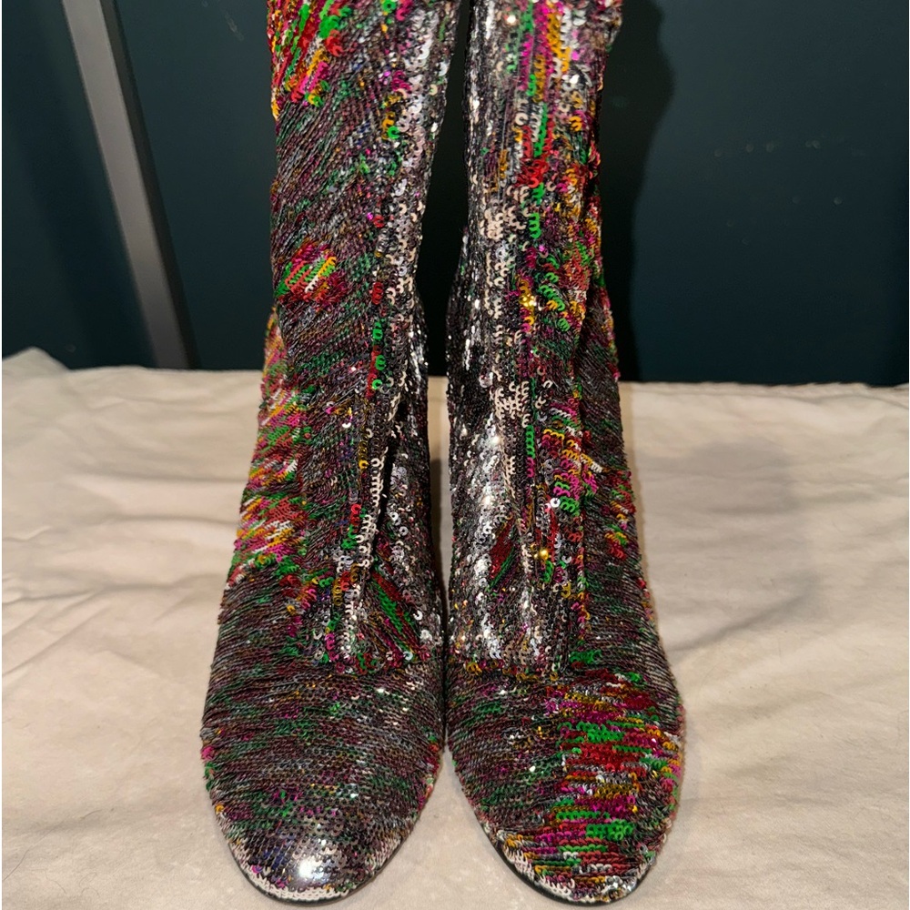 Intentional Boots- Size 8 1/2-Worn Once inside - sequin change colors when moved - Picture 2 of 6